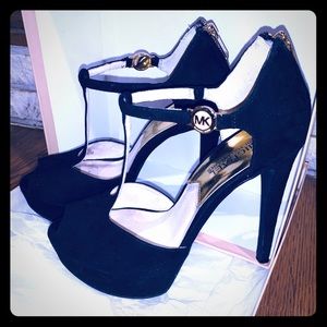 Michael Kors Black Suede Heels, Size 7, Like New